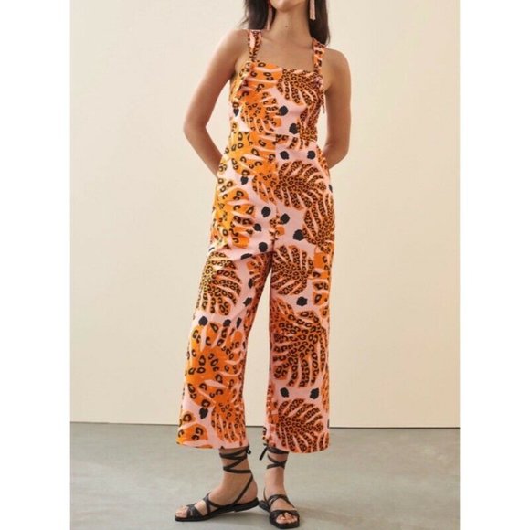 FARM Rio Pants - Farm Rio Adventure Tropical Leaf Jumpsuit